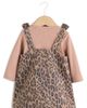 NEXT NEXT Leopard Denim Pinafore Dress, Ribbed Bodysuit & Tights Set - 2