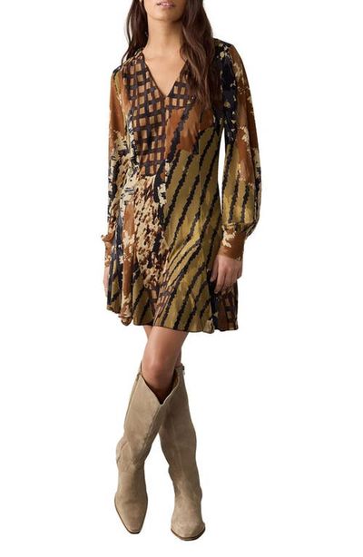 NEXT NEXT Mix Print Long Sleeve Minidress