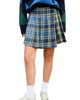 NEXT NEXT Mixed Plaid Pleated Cotton Faux Wrap Miniskirt - 1
