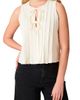 NEXT NEXT Pintuck Sleeveless Tie Front Cotton Top - 1