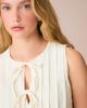 NEXT NEXT Pintuck Sleeveless Tie Front Cotton Top - 2