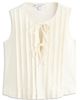 NEXT NEXT Pintuck Sleeveless Tie Front Cotton Top - 3