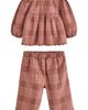 NEXT NEXT Scalloped Hem Plaid Top & Pants Set - 1