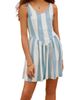 NEXT NEXT Stripe Linen Blend Sleeveless Fit & Flare Minidress - 1