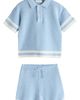 NEXT NEXT Stripe Polo Sweater & Shorts Set - 1