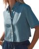 NEXT NEXT Striped Boxy Denim Button-Up Shirt - 1