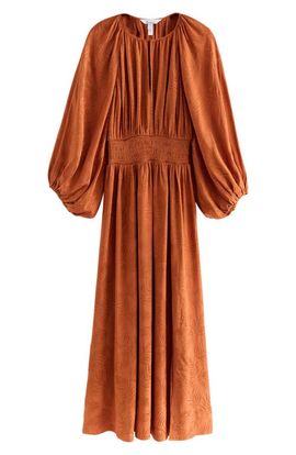 NEXT NEXT Tonal Jacquard Long Sleeve Maxi Dress