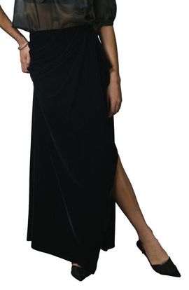 NEXT NEXT Velvet Drape Front Maxi Skirt