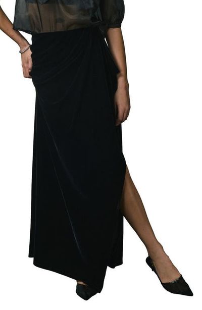 NEXT NEXT Velvet Drape Front Maxi Skirt