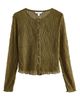 NEXT NEXT Wavy Pintuck Pleat Mesh Button-Up Top - 3