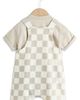 NEXT NEXT Wobbling Checkerboard Knit Overalls & Bodysuit Set - 2