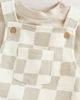 NEXT NEXT Wobbling Checkerboard Knit Overalls & Bodysuit Set - 5