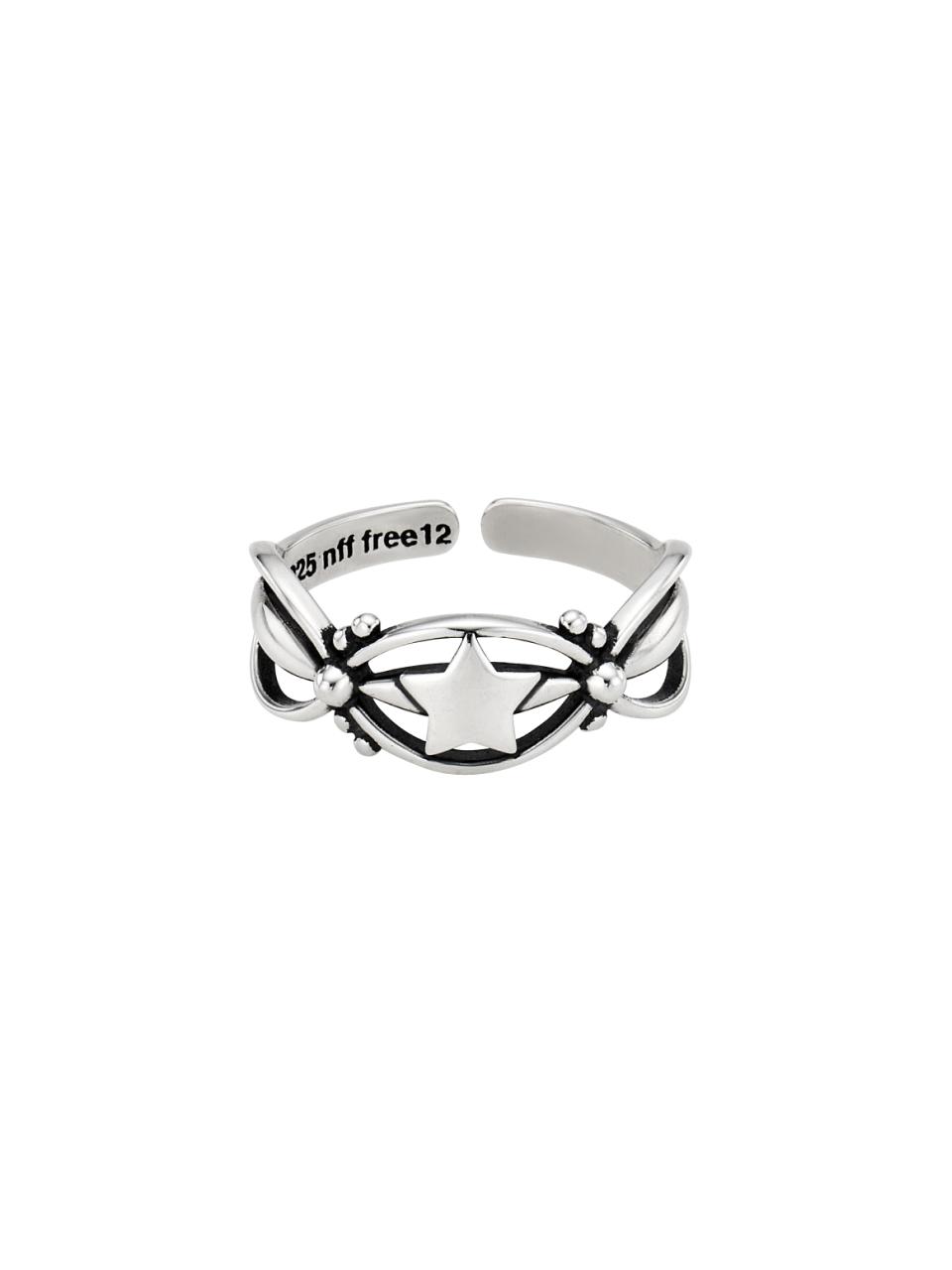 nff [silver925] star glimmer ring - black silver