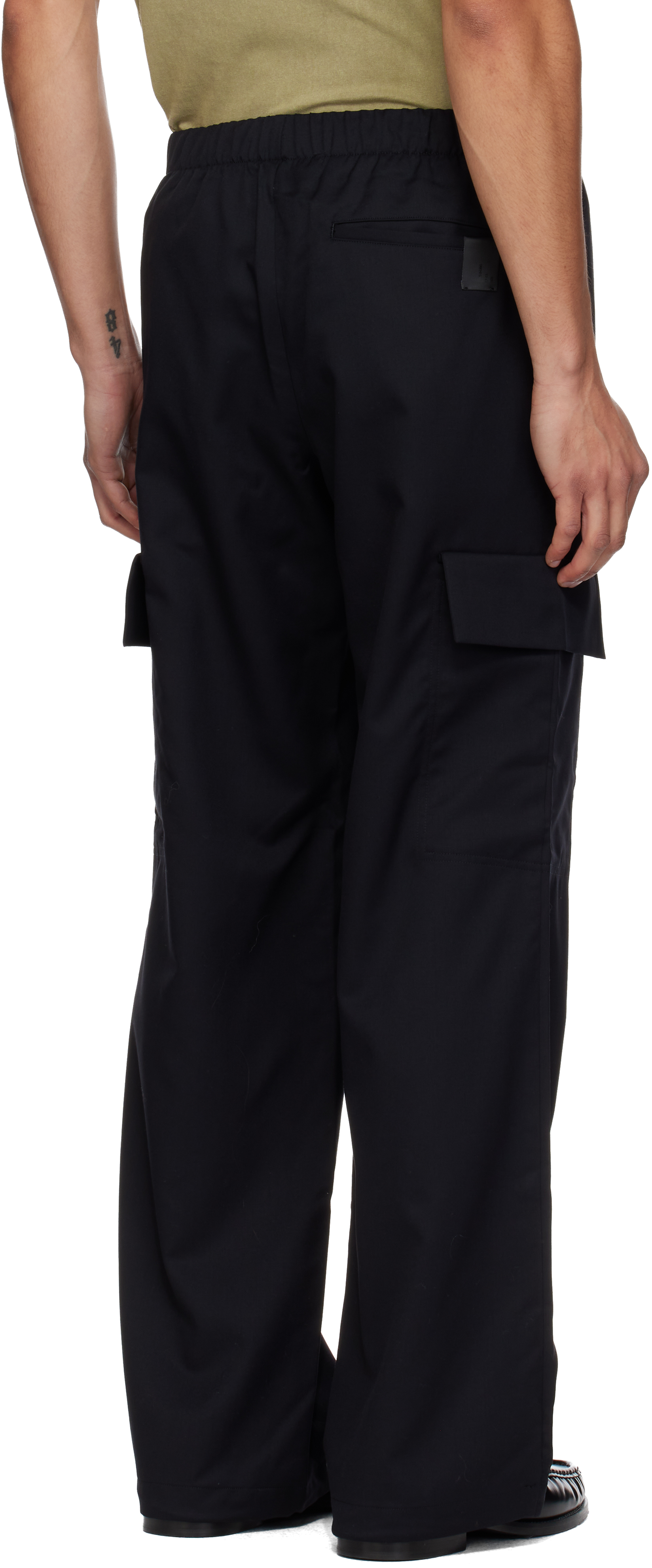 N.Hoolywood - Black Wide Easy Cargo Pants