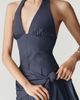 NIA Cadiz Cotton Halter Tie Midi Dress - 4