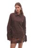Nia NIA Alara tie detail shirt in brown - 1