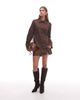 Nia NIA Alara tie detail shirt in brown - 2