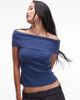 Nia NIA Annemarie off the shoulder knit sweater in dusk-Blue - 1