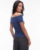 Nia NIA Annemarie off the shoulder knit sweater in dusk-Blue - 2