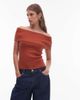 Nia NIA Annemarie off the shoulder knit sweater in rust-Orange - 1