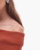 Nia NIA Annemarie off the shoulder knit sweater in rust-Orange - 3