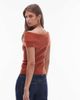 Nia NIA Annemarie off the shoulder knit sweater in rust-Orange - 4