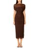 Nia Nia Aria Boat Neck Mesh Bodycon Midi Dress - 1