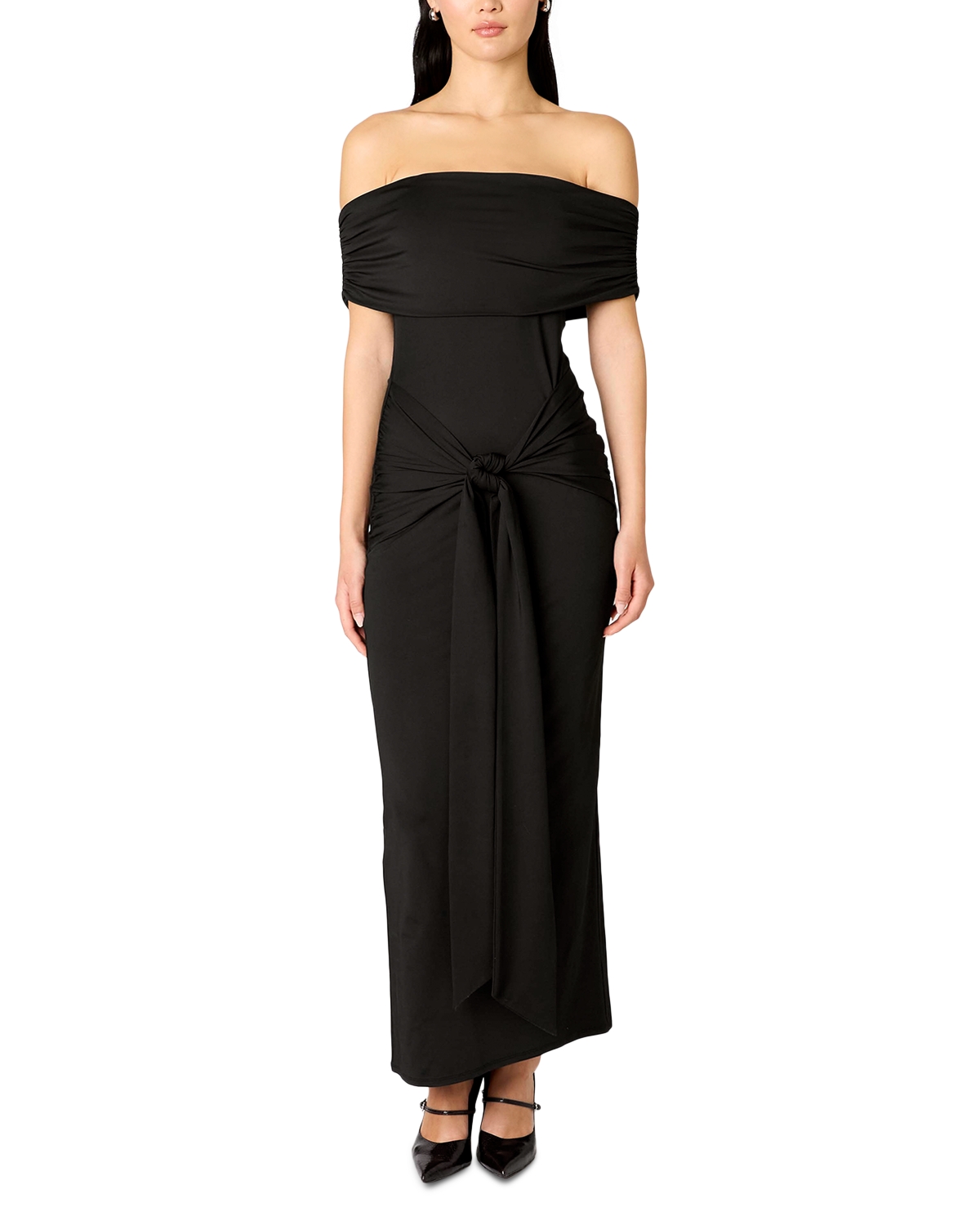 off shoulder diamante maxi dress - chocolate Zandie Maxi Dress