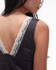 Nia NIA Celia lace trim silk top in black - 4