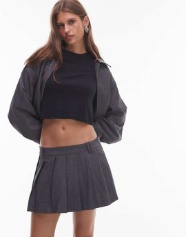 Nia NIA Fennel pleated skort in charcoal-Gray