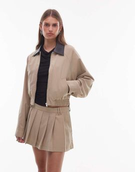 Nia NIA Fennel pleated skort in khaki-Neutral