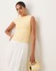 Nia Nia fraise one-shoulder slinky top in butter-Yellow - 1