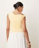 Nia Nia fraise one-shoulder slinky top in butter-Yellow - 2