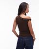 Nia NIA Fraise slinky twist off the shoulder top in espresso-Brown - 3