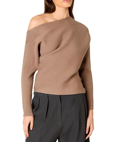 Nia Nia Frances Ottoman Rib One Shoulder Sweater