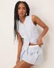 Nia Nia johanna button up vest top in sky-Blue - 1