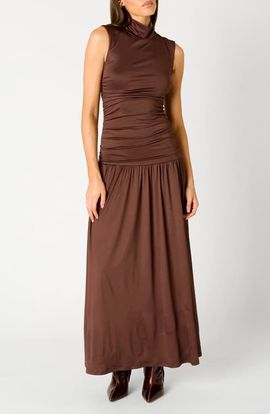 Nia Nia Lark Ruched Maxi Dress