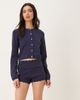 Nia NIA Mazzy knit scallop edged shorts in navy - part of a set - 1