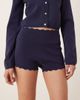 Nia NIA Mazzy knit scallop edged shorts in navy - part of a set - 3