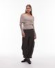 Nia NIA Saffron off shoulder long sleeve sweater in oat-Neutral - 3