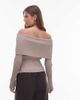 Nia NIA Saffron off shoulder long sleeve sweater in oat-Neutral - 4