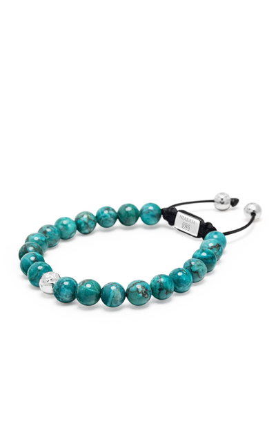 Nialaya Nialaya Beaded Bracelet With Turquoise And Sterling Silver Beads 