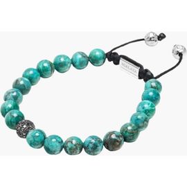 Nialaya Nialaya Black Diamond Beaded Bracelet With Turquoise 