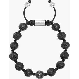 Nialaya Nialaya Black Diamond Lava Stone Beaded Bracelet 