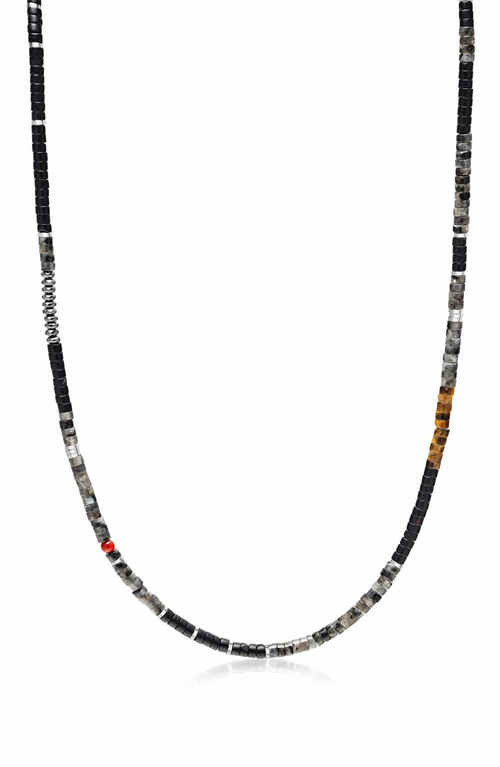 Nialaya Nialaya Black Onyx and Labradorite Heishi Necklace 