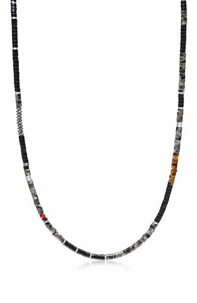 Nialaya Nialaya Black Onyx and Labradorite Heishi Necklace 