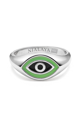 Nialaya Nialaya Evil Eye Signet Ring