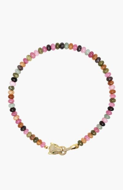Nialaya Nialaya Gemstone Choker With Panther Head