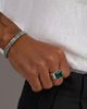 Nialaya Nialaya Green Zircon Signet Ring - 4