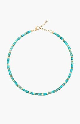 Nialaya Nialaya Heishi Turquoise Choker With Gold